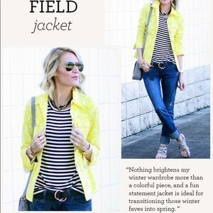 CABI Spring Yellow Floral Barn Field Jacket S